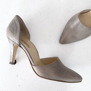 Paul Green Metallic Silver Gold D’Orsay Heels Pumps